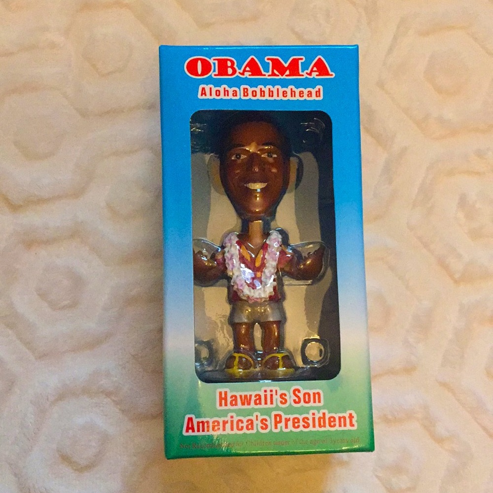 New in box, Obama aloha bobblehead